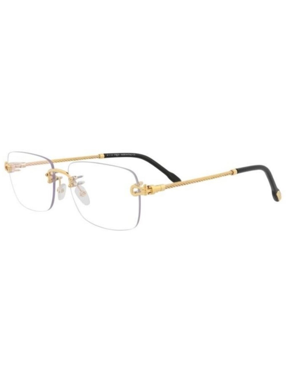 New Fred Womens Square/Rectangle Gold Gold Transparent Fashion Designer Eyeglass